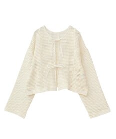 Green Parks Ｉ　前後２ｗａｙ　メッシュショート丈カーディガン