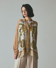 GRACE CONTINENTAL スカーフコンビカーディガン