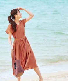 Tiaclasse L 【洗える】大人上品なシアータックワンピース