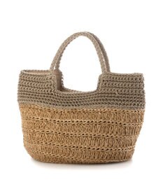 UNBILLION カシュカシュ cachecache / 切り替え柄編みミニトート カゴバッグ