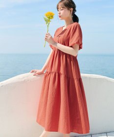 Tiaclasse リップルティアードワンピース