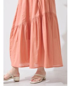 earth music&ecology コットンボイルランダム切替フレアスカート