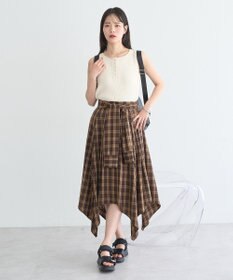earth music&ecology イレヘムチェックシャツライクスカート