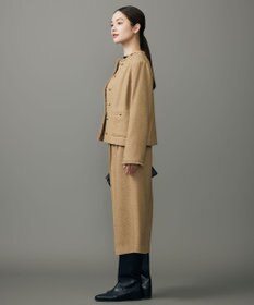 自由区 L 【17号サイズまで展開・SHIHOさん着用】ブライトリングツイード2タッククロップド パンツ