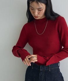 Green Parks ダブルカフスモックネック配色ニット