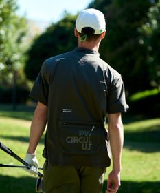 PW CIRCULUS 【吸水速乾 / UV遮蔽率99% UVカット / ストレッチ】【MEN】バックメッシュポケットモックT ゴルフ