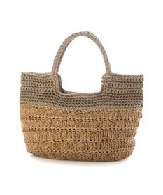 UNBILLION カシュカシュ cachecache / 切り替え柄編みミニトート カゴバッグ