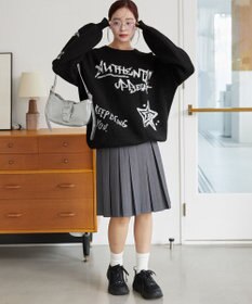 WEGO フラッフィーグラフィックBIGニットプルオーバー