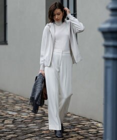 ICB L 【洗える】ソフトカシミヤミックス ジップアップ ニットパーカー