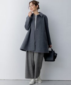 組曲 L ショートビーバー ステンカラー コート