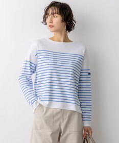 23区 Armo-lux パネルボーダー クロップド カットソー