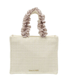 Maison de FLEUR ツイードフリルハンドルスクエアトートバッグ