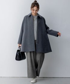 組曲 L ショートビーバー ステンカラー コート