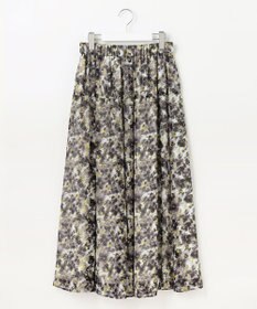 自由区 【ウエストゴム・洗える】オルタンシアフルールプリント スカート