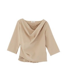 earth music&ecology レースレイヤードドレーププルオーバー