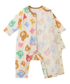 MIKI HOUSE HOT BISCUITS 【70-80cm】 カラフルビーンズ 総柄カバーオール