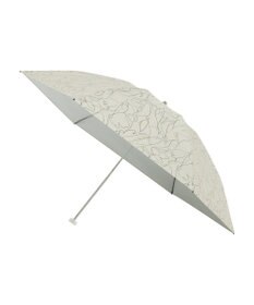 MOONBAT 【晴雨兼用/ 一級遮光/UV99％】フワクール (Fuwacool) 折りたたみ日傘 フワクールホワイト ラインフラワー 軽量