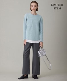 ICB 【WEB限定・洗える】ウールポリエステル クルーネックプルオーバー