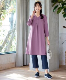 Tiaclasse 【洗える】バックギャザーハートネックAラインワンピース