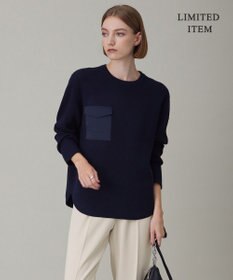 ICB 【WEB限定・洗える】ウールポリエステル クルーネックプルオーバー