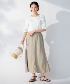 自由区 【洗える】エンブロイダリー フロントデザイン Tシャツ