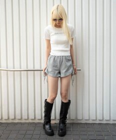 WEGO 【セットアップ対応】サイドドロストスウェットショートパンツ