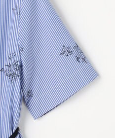 J.PRESS LADIES 【一枚で着映え】ストライプ×フラワープリント ワンピース