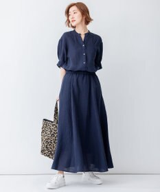 23区 【洗える】LIBECO フレア ロングスカート