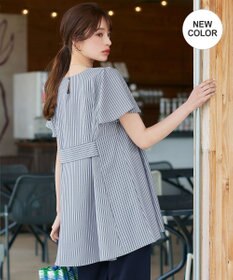 Tiaclasse L 【小倉優子さん着用・選べる袖TYPE・洗える】バックフレアチュニック