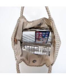 UNBILLION カシュカシュ cachecache / 切り替え柄編みミニトート カゴバッグ