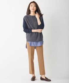 J.PRESS LADIES 【洗える】T/Rアルガンシルク クロップドパンツ