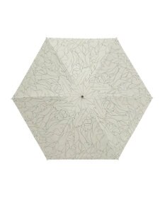 MOONBAT 【晴雨兼用/ 一級遮光/UV99％】フワクール (Fuwacool) 折りたたみ日傘 フワクールホワイト ラインフラワー 軽量