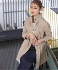 Tiaclasse 【洗える】スタンドカラープリーツコート