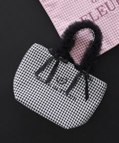 Maison de FLEUR ギンガムブランドロゴフリルハンドルトート