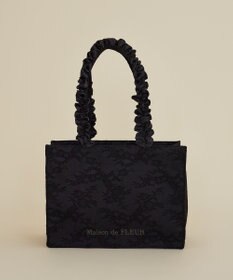 Maison de FLEUR レースフリルハンドルスクエアトートMバッグ