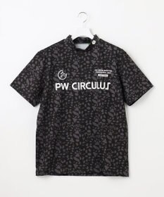 PW CIRCULUS 【MEN】【ストレッチ】アニマルプリント ロゴ モックネック シャツ
