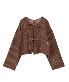 Green Parks Ｉ　前後２ｗａｙ　メッシュショート丈カーディガン