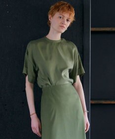 NAVE 【ReNAVE・セットアップ可/洗える/UVケア/接触冷感】フィブリルシャンブレー Tブラウス