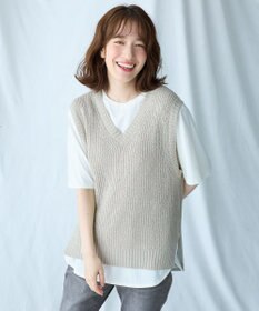 ANY Vネックラメニットベスト