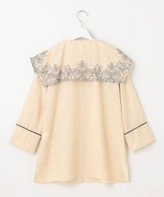 自由区 S 【2WAY・洗える】コードエンブロイダリー襟付き ブラウス