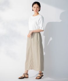 自由区 【洗える】エンブロイダリー フロントデザイン Tシャツ