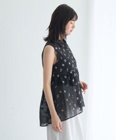 YECCA VECCA シアージャガードペプラムブラウス