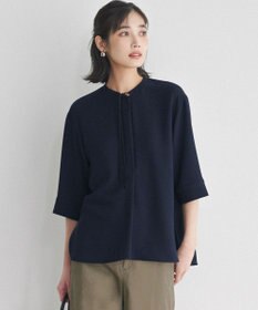 23区 【先行予約】ストレッチジョーゼット スタンドカラー リボン ブラウス