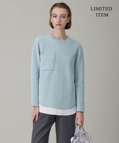 ICB 【WEB限定・洗える】ウールポリエステル クルーネックプルオーバー