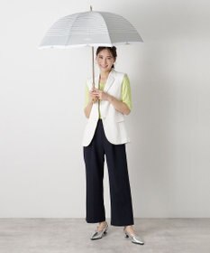 MOONBAT MACKINTOSH PHILOSOPHY(マッキントッシュ フィロソフィー) Cleric collar ボーダー 竹手元 雨傘 長傘