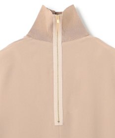 BEIGE， FLEUR / 異素材ネック フレンチスリーブブラウス