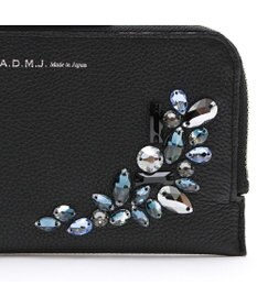 A.D.M.J. 【牛革】モーツァルト/スワロフスキー・クリスタル付オーガナイザーパース(背胴ファスナーポケット）