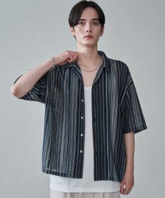 WEGO ストライプメッシュBIGシャツ（SS）