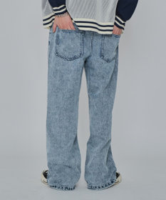 WEGO 【ユニセックス着用ITEM/MLサイズ展開/ウエストゴム】ボクサードッキングデニムパンツ