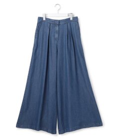 ICB L ナチュラルソフトデニム タックワイドパンツ